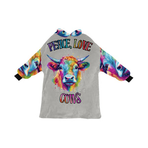 Peace Love Cows Blanket Hoodie for Women - Cranberry Lake Design Co.  #