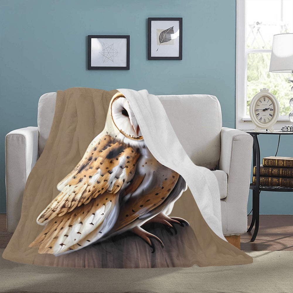 Cranberry Lake Designs Luxurious Barn Owl Throw Blanket 60" x 80"