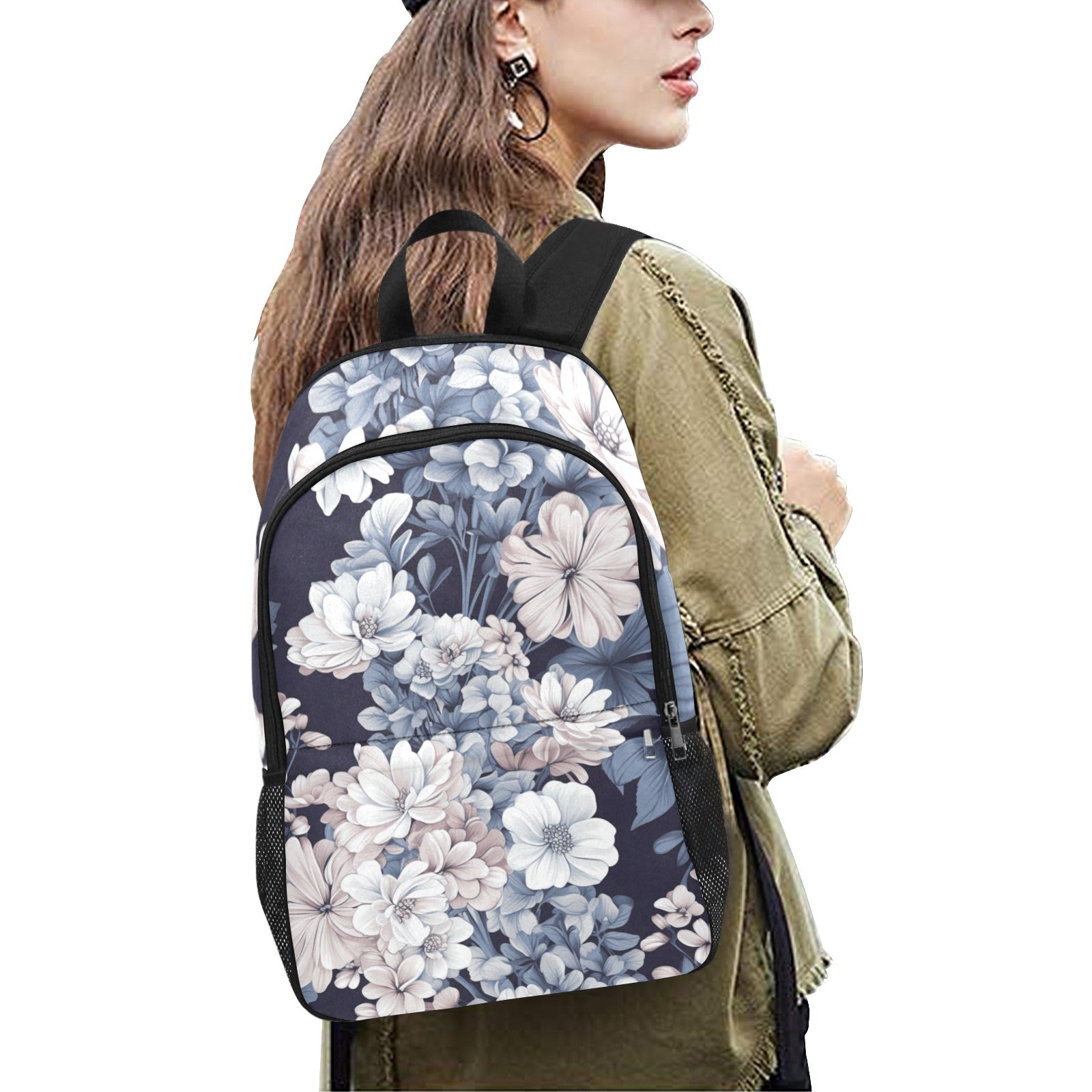 Dusty Miller Floral Backpack: Botanical Chic - Cranberry Lake Design Co.  #