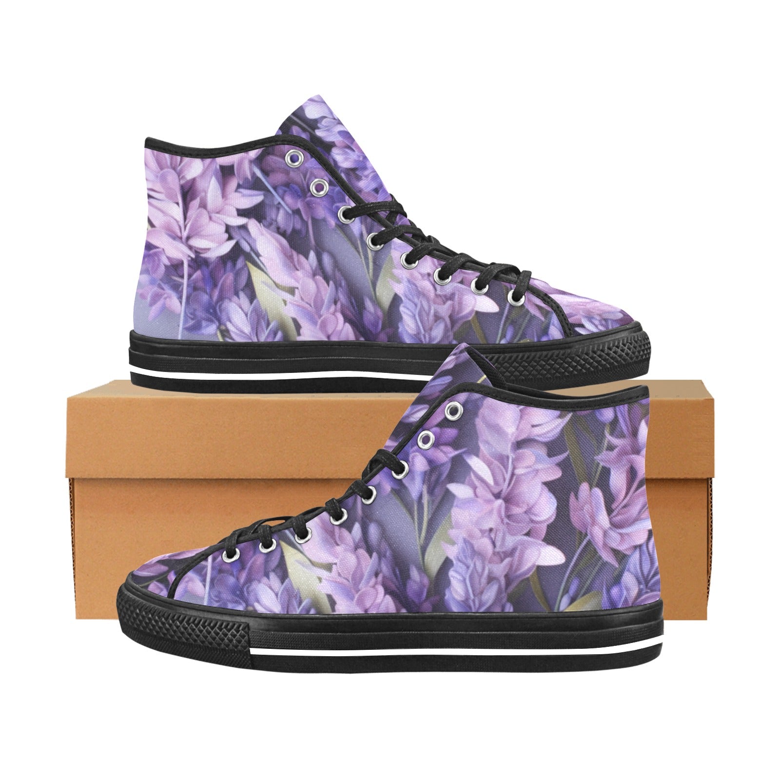 Cranberry Lake Designs Lavender Vancouver High Top Canvas Women's Shoes - Cranberry Lake Design Co.  #