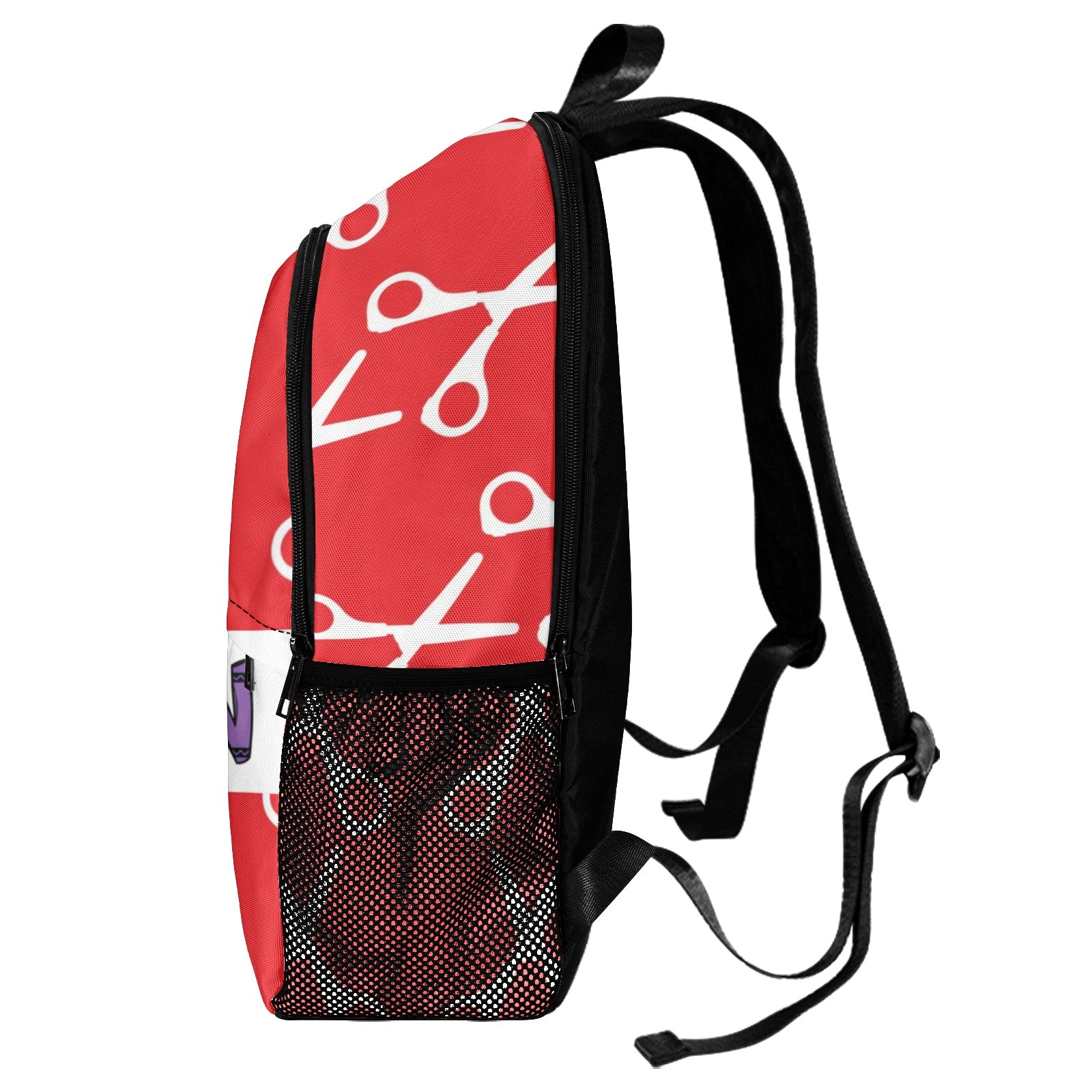 Snip and Sketch: Red and White Scissor Crayon Backpack - Cranberry Lake Design Co.  #