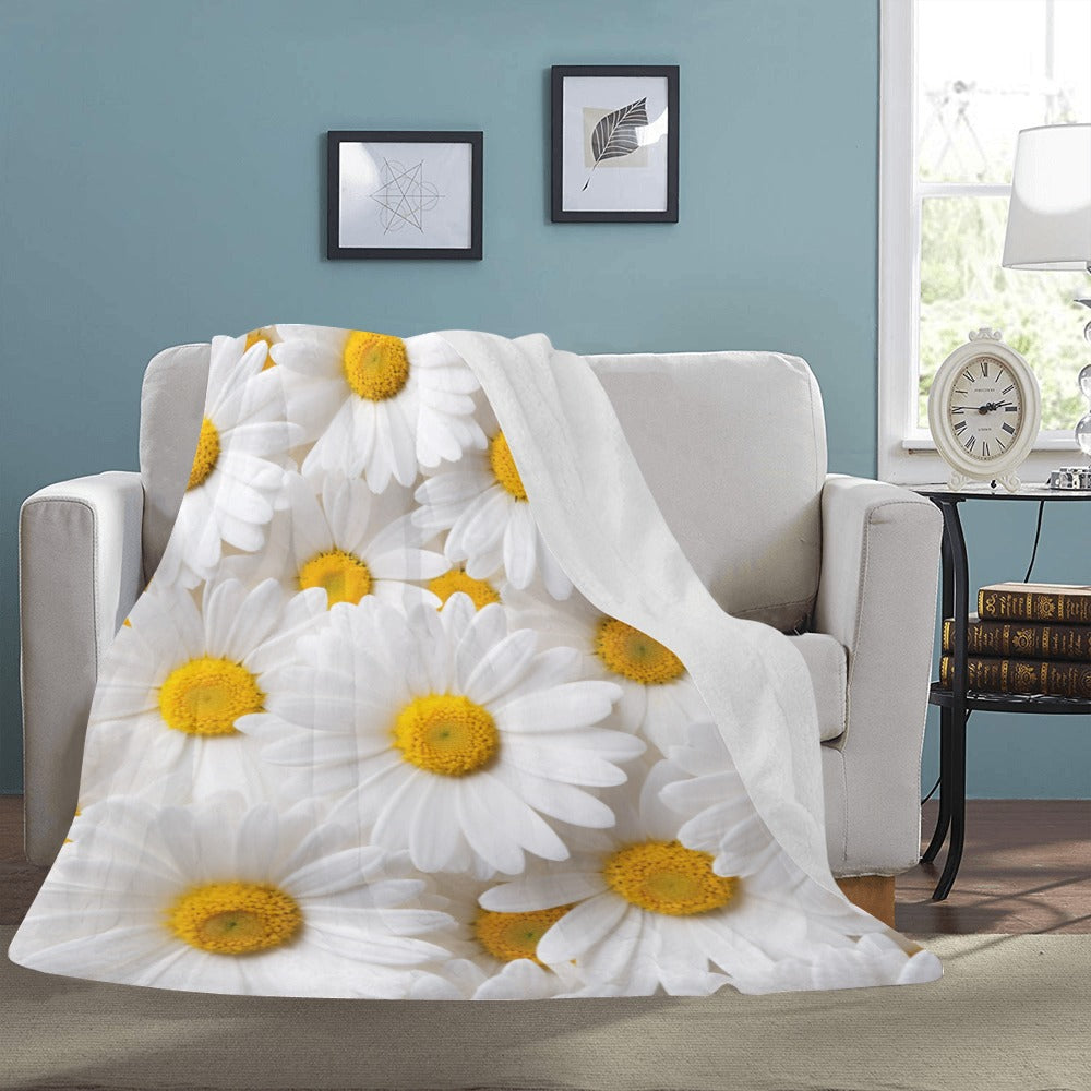 Daisy Delight Blanket - Soft Plush Throw - Floral Bedding - 60x80