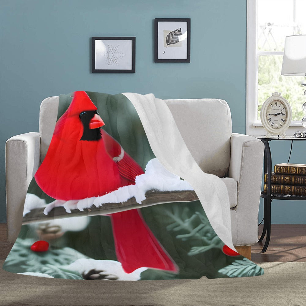 Cranberry Lake Designs Cozy Cardinal Fleece Blanket