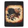 Cranberry Lake Designs Vintage Patriotic American Flag Crest Ultra-Soft Micro Fleece Blanket