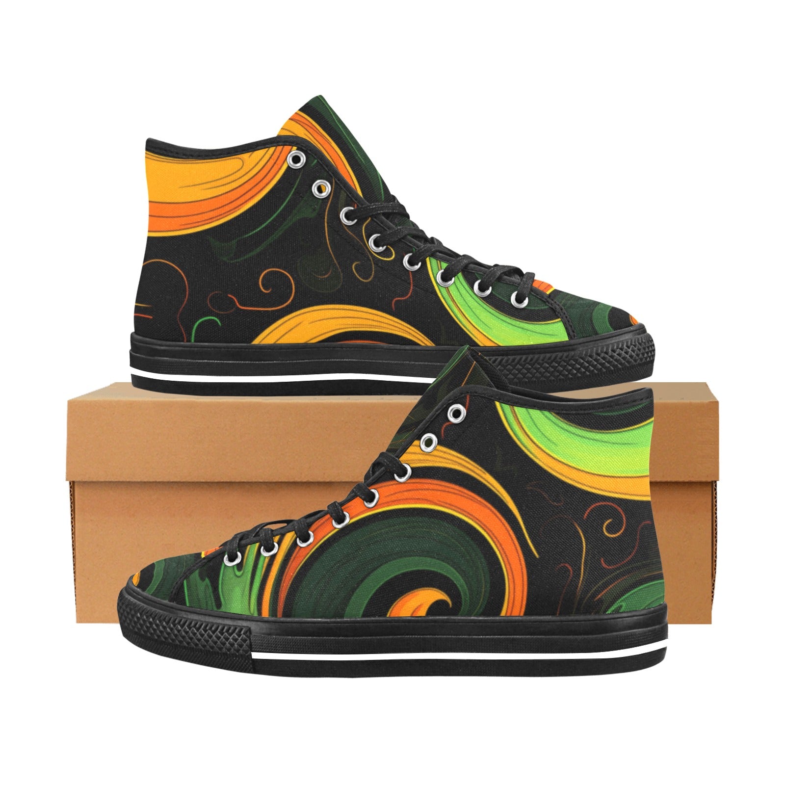 Cranberry Lake Designs Halloween Swirl High Top Canvas Shoes - Cranberry Lake Design Co.  #