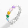 Rainbow Heart Ring (Women & Teens) - 925 Sterling Silver - Cute & Colorful!