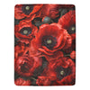 Red Poppy Fleece Blanket | Ultra-Soft Micro Fleece | Floral Throw Blanket | 60x80 | Made in USA