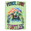 Cranberry Lake Designs Peace, Love Turtles Ultra-Soft Micro Fleece Blanket