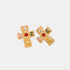 18K Gold-Plated Zircon Cross Earrings