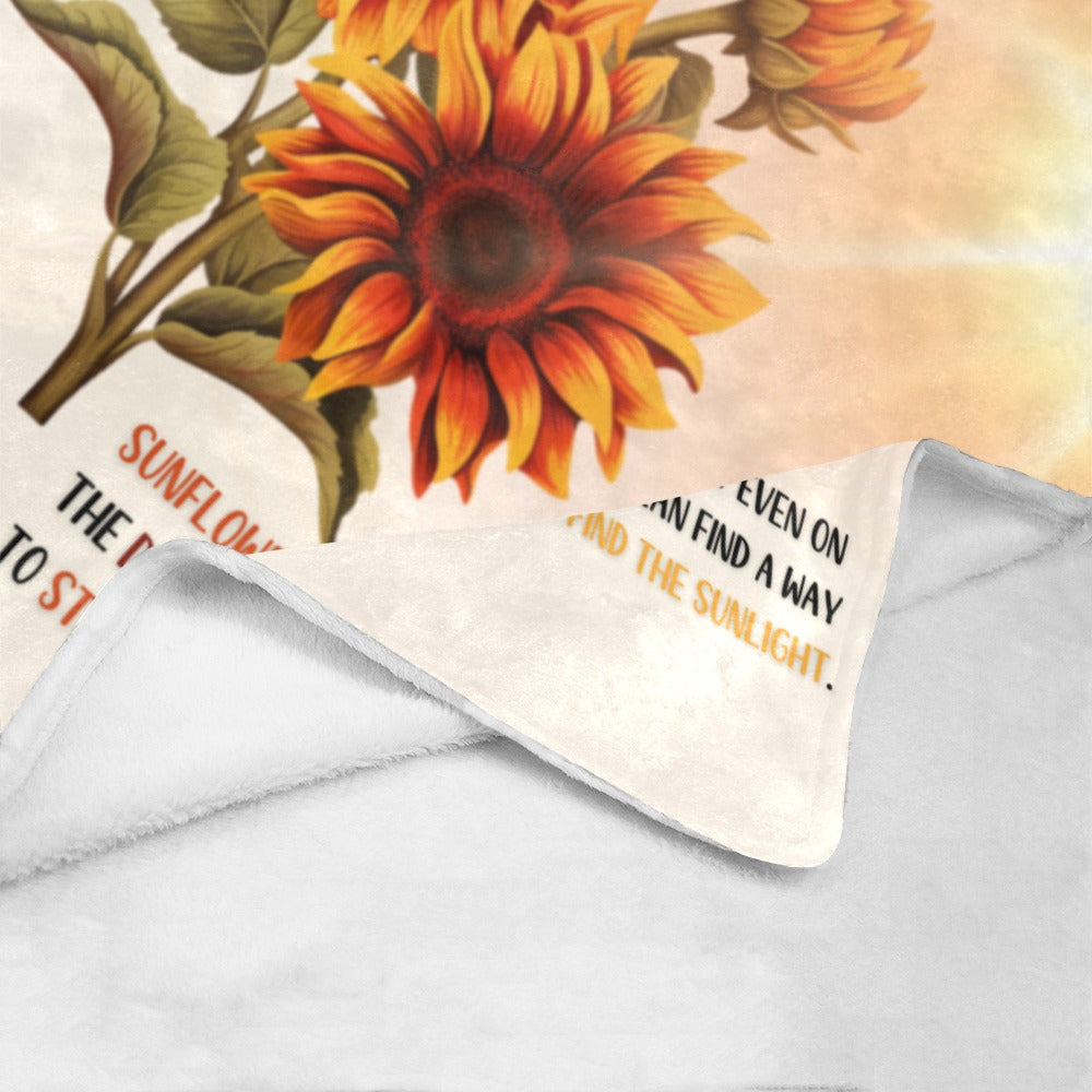 Sunflowers Light on the Darkest Days Ultra-Soft Micro Fleece Blanket