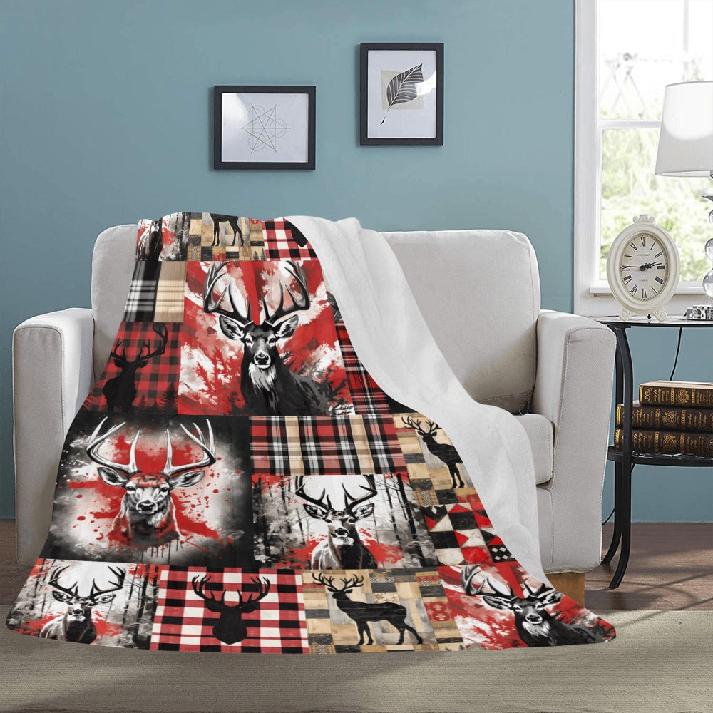 Deer Collage Ultra-Soft Micro Fleece Blanket by Cranberry Lake Designs