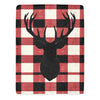 Red, White Black Plaid Rustic Deer Cranberry Lake Designs Ultra-Soft Micro Fleece Blanket 60" x 80"