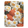 White Daisy and Orange Yarrow Floral Throw Blanket - Cozy 60x80 Fleece Blanket with Bold Flower Design