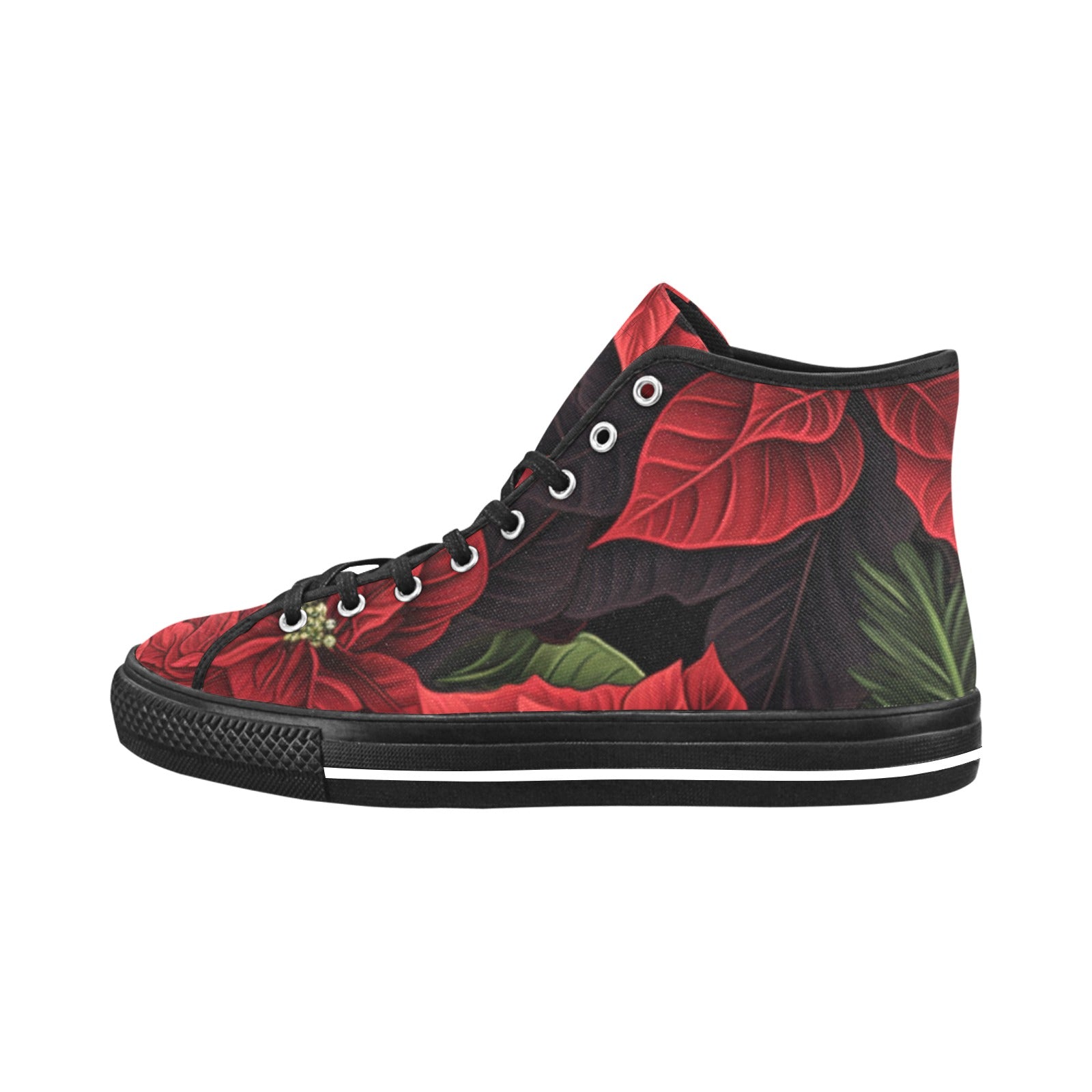 Cranberry Lake Designs Poinsettia Vancouver High Top Canvas Women's Shoes - Cranberry Lake Design Co.  #