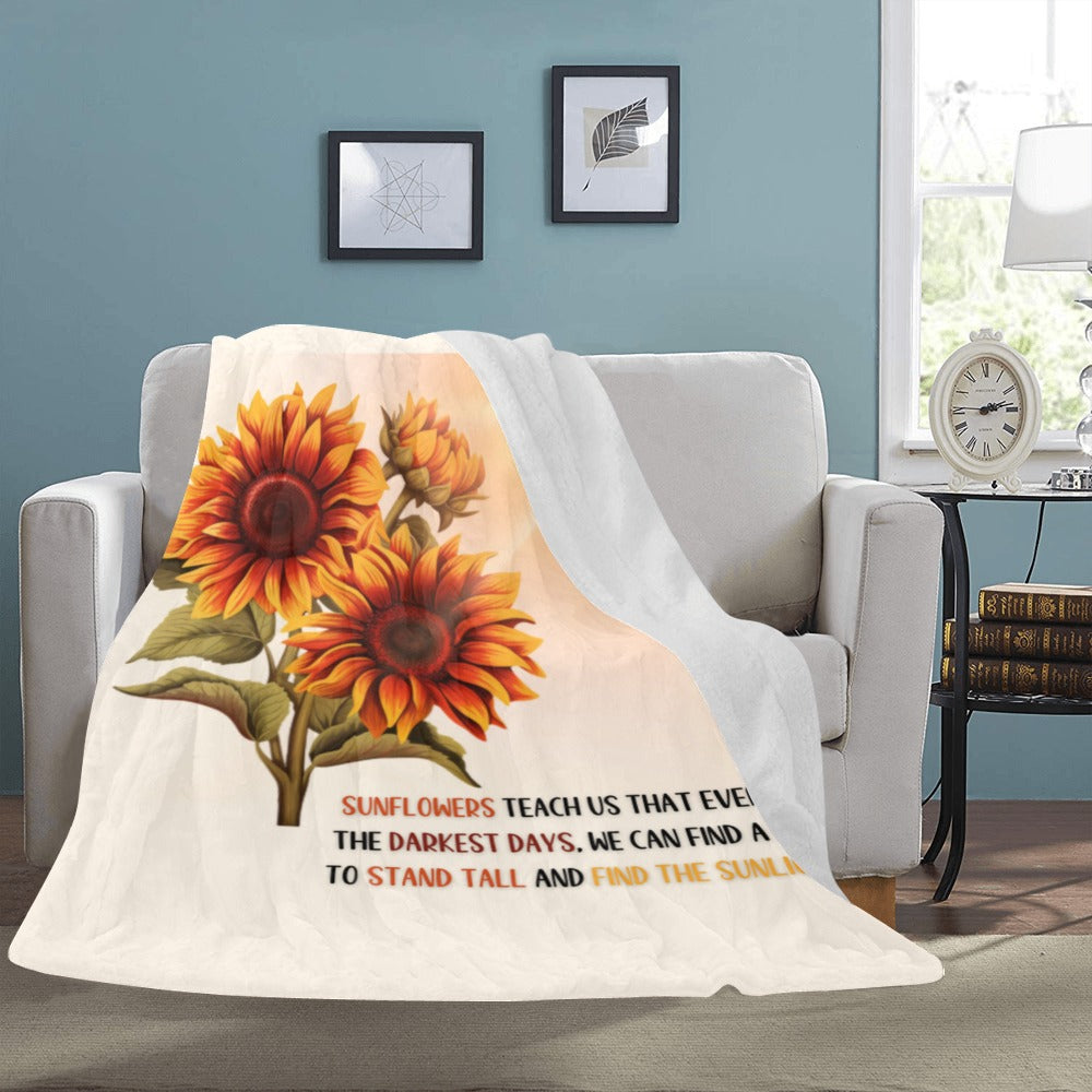 Sunflowers Light on the Darkest Days Ultra-Soft Micro Fleece Blanket