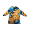 Blue and Gold Paint Blanket Hoodie for Women - Cranberry Lake Design Co.  #