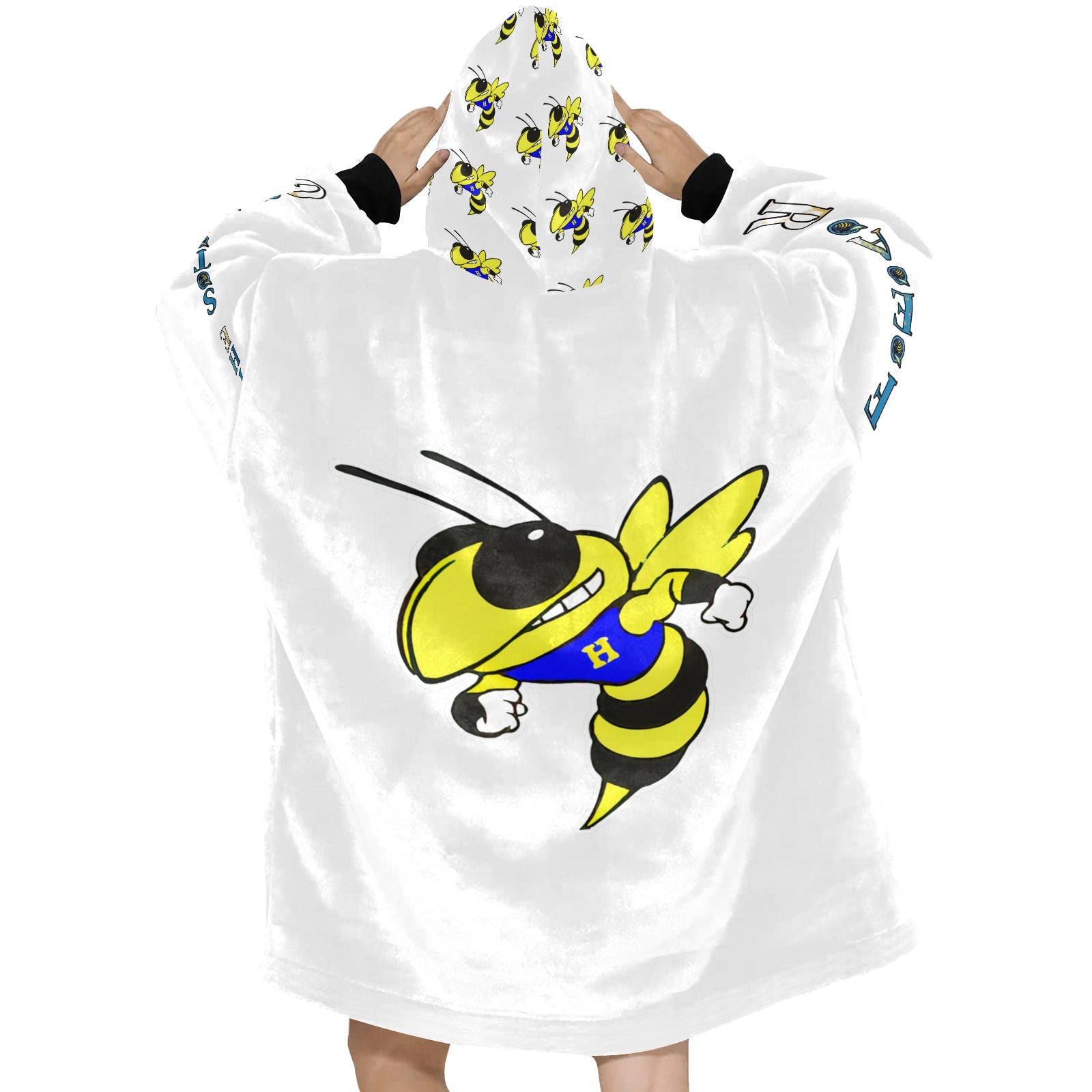 Harrison Hornets Plush Blanket Hoodie - Cranberry Lake Design Co.  #