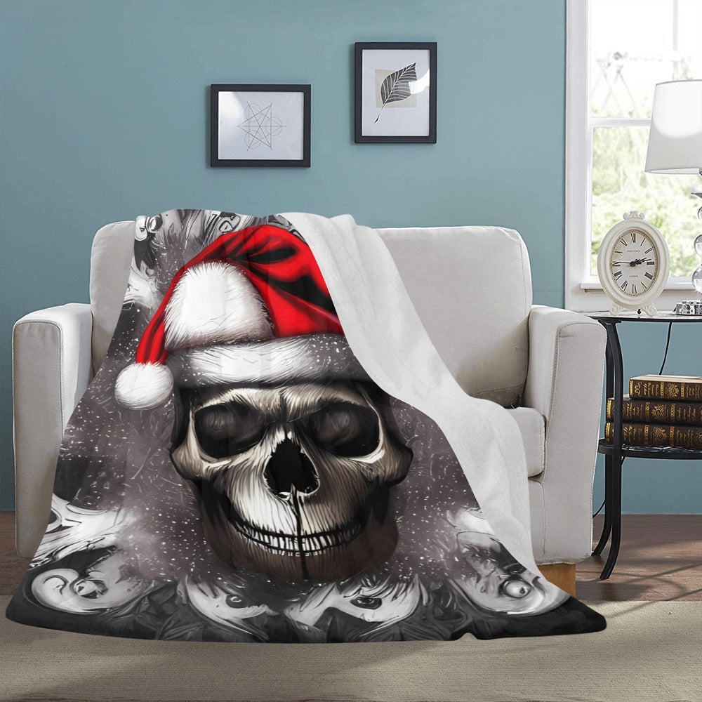 Gothic Christmas Skull Blanket - A Unique Holiday Touch