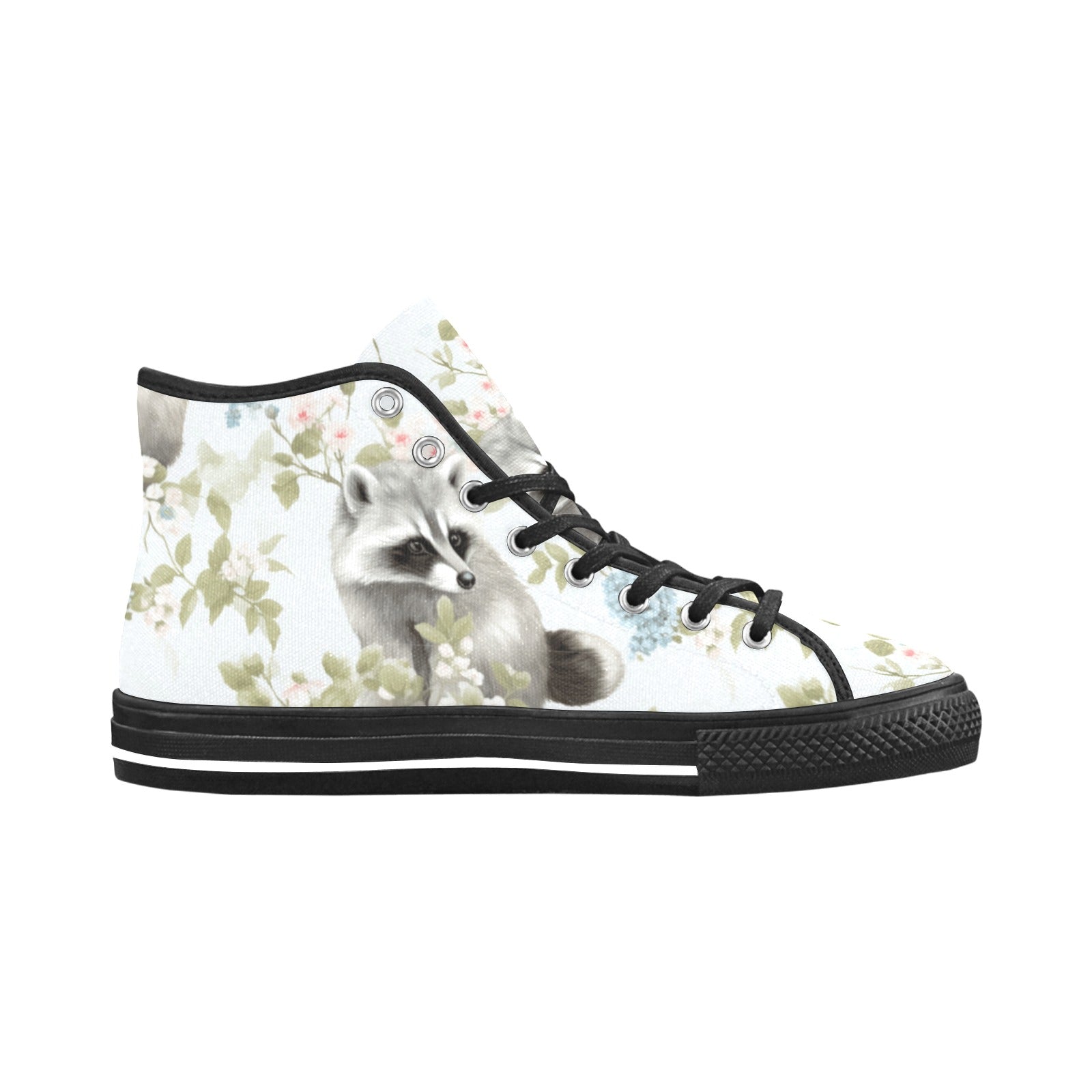 Cranberry Lake Designs Vancouver High Top Canvas Racoons Women's Shoes - Cranberry Lake Design Co.  #