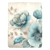 Vintage Teal Floral Ultra-Soft Micro Fleece Blanket