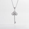 925 Sterling Silver Inlaid Zircon Key Shape Necklace