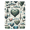 Cranberry Lake Designs Fishing Lures & Hearts Ultra-Soft Micro Fleece Blanket