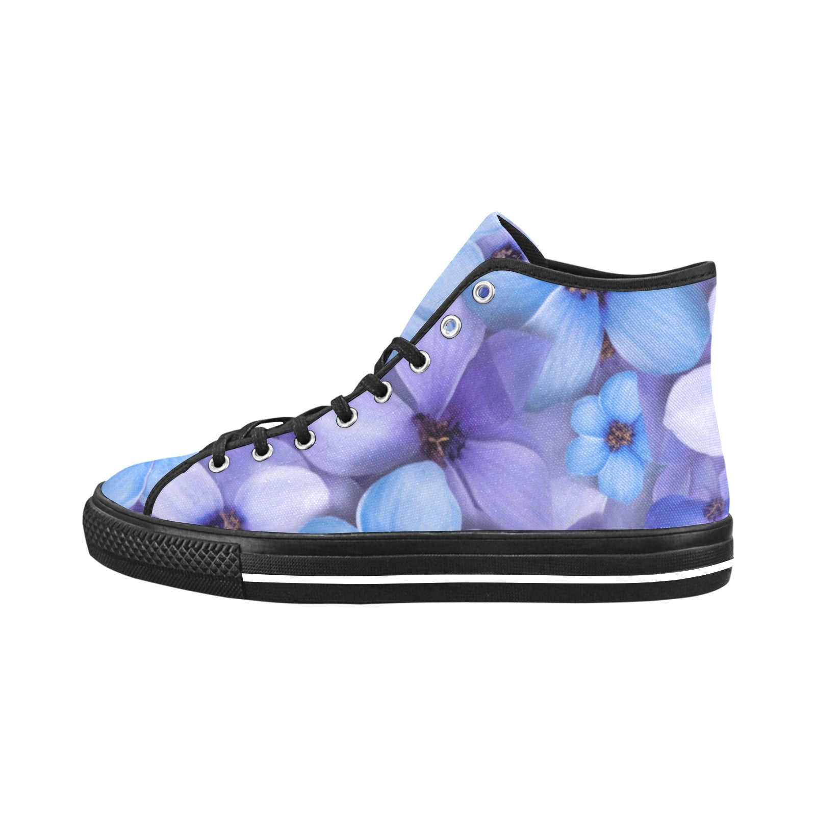 Sky Blue Floral High-Top Canvas Shoes - Cranberry Lake Design Co.  #