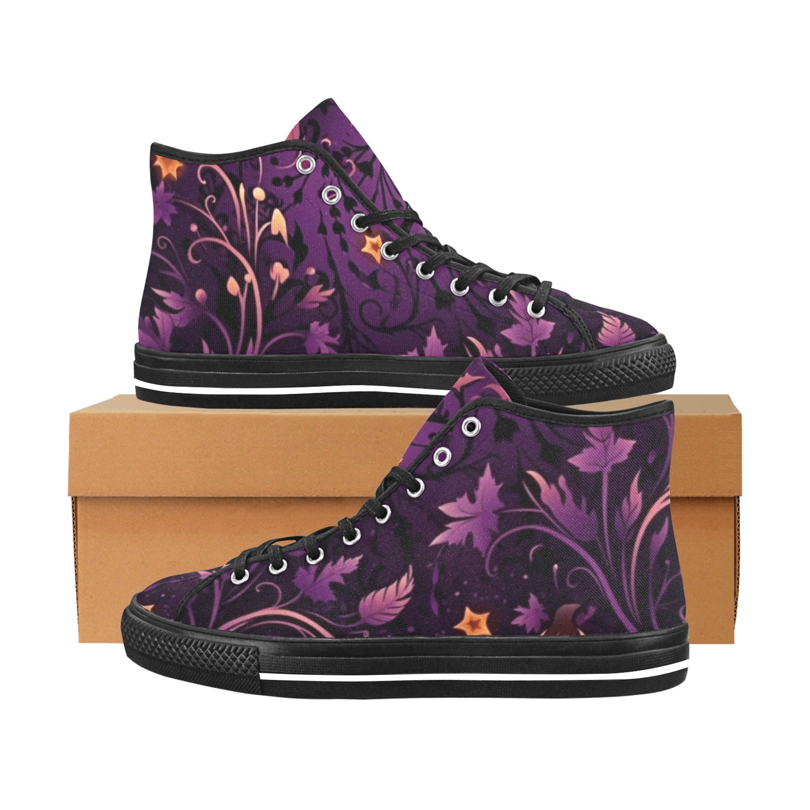 Halloween Pattern Vancouver High Top Canvas Women's Shoes - Cranberry Lake Design Co.  #