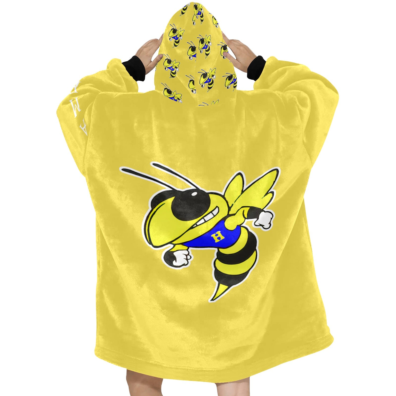 Harrison Hornets Plush Blanket Hoodie - Cranberry Lake Design Co.  #