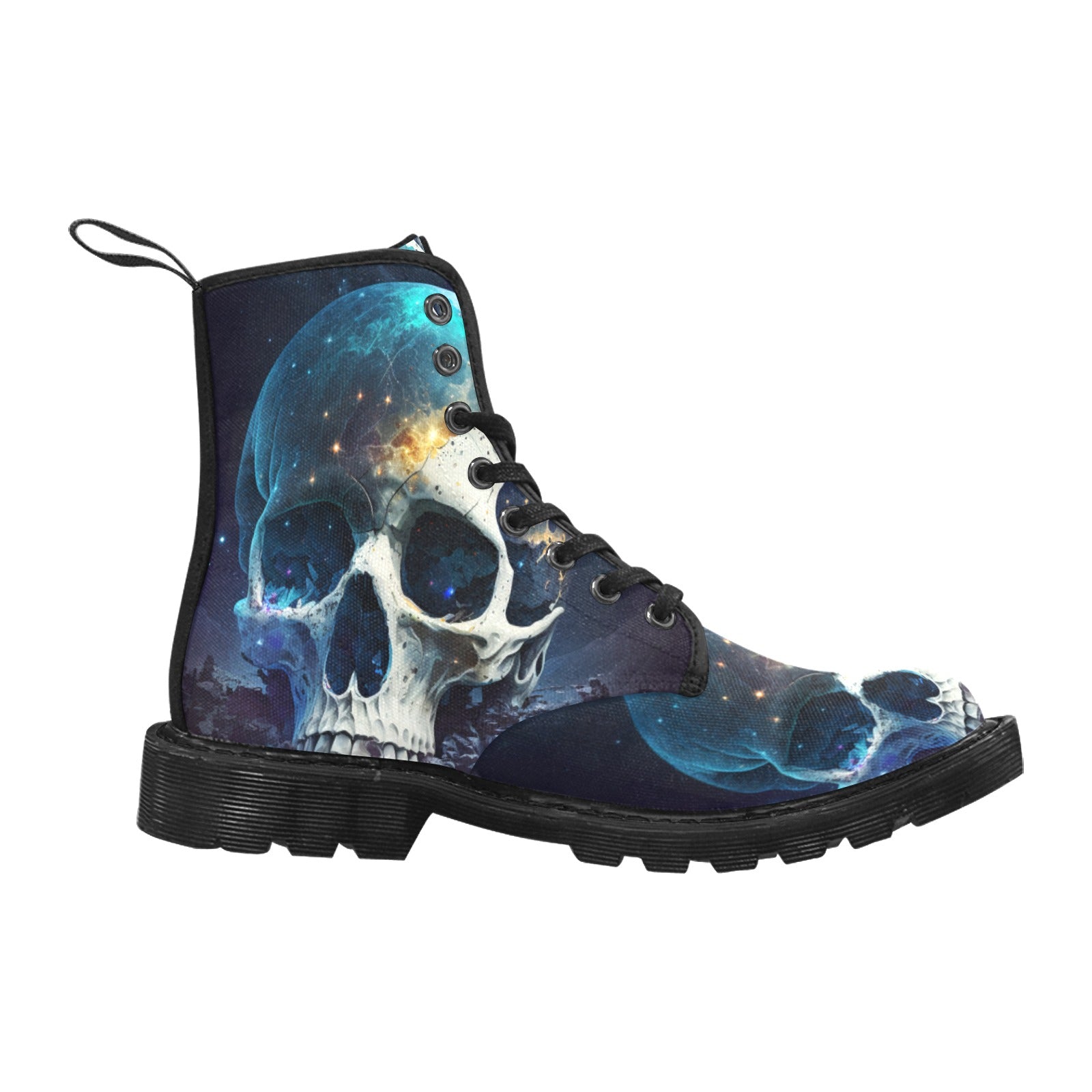 Moon Skull Women's Lace Up Canvas Boots - Black - Cranberry Lake Design Co.  #