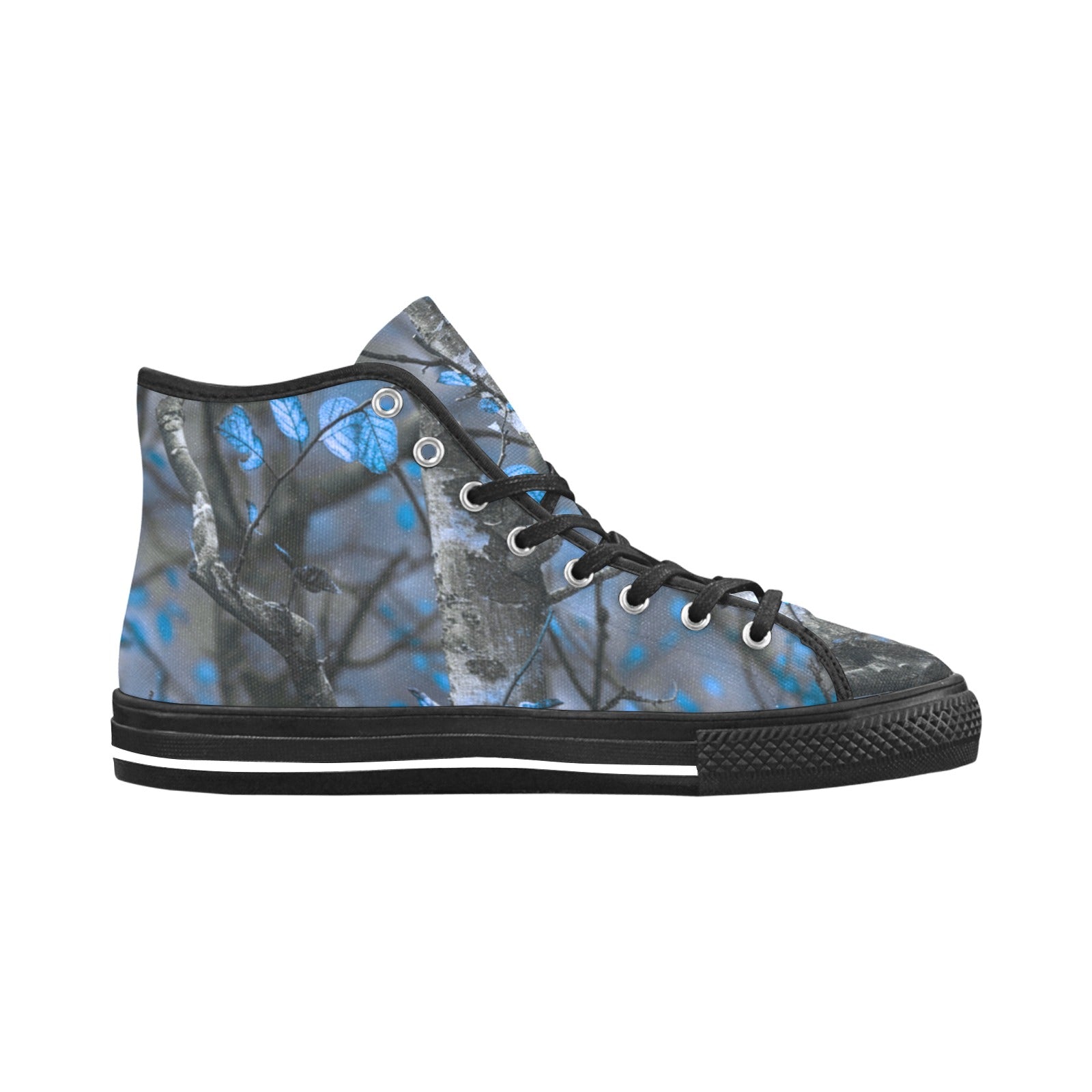 Cranberry Lake Designs Vancouver High Top Canvas Blue Camo Women's Shoes - Cranberry Lake Design Co.  #